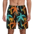 thumbnail image 1 of Sigee Palm Trees Print Mens Swim Trunks with Compression Liner Quick Dry Swim Stretch Beach Shorts with Pockets,S-3XL, 1 of 7
