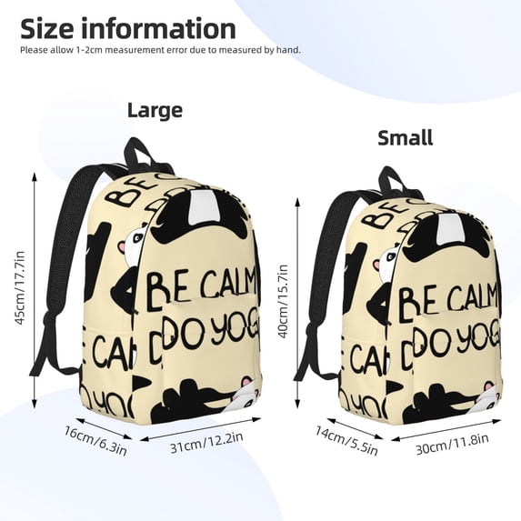 Sigee Panda Doing Yoga for Canvas Large Capacity Laptop Backpack for Men and Women, Travel Backpack