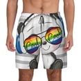 thumbnail image 1 of Sigee Panda with Sun glasses Print Mens Swim Trunks with Compression Liner Quick Dry Swim Stretch Beach Shorts with Pockets,S-3XL, 1 of 7