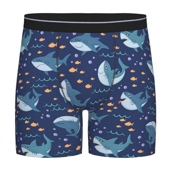 Sigee Party Shark Cut for Men's Boxer Briefs,Moisture Wicking and Breathable Large