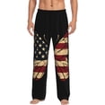 thumbnail image 1 of Sigee Patriotic USA Butterfly Art print Men's Pajama Pants Lounge Sleep Bottoms with Elastic Waistband and Pockets-Large, 1 of 6