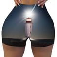 thumbnail image 1 of Sigee Peggy's Cove Lighthouse Print Women's High Waist Workout Shorts - Squat Proof, Tummy Control, Yoga and Gym Activewear-Small, 1 of 9