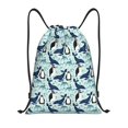 thumbnail image 1 of Sigee Penguins Whales for Drawstring Bag String Backpack for Sports, Gym, Swimming, Beach, Travel-Medium, 1 of 6