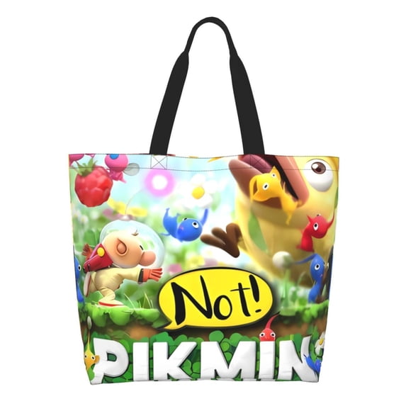 Sigee Pikmin (48) for Large Capacity Shopping Bag with Inner Pocket, Women's Shoulder Bag Handbag
