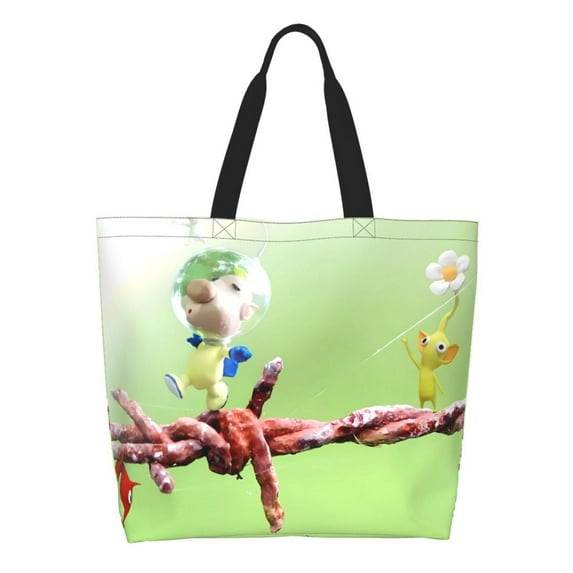 Sigee Pikmin (64) for Large Capacity Shopping Bag with Inner Pocket, Women's Shoulder Bag Handbag