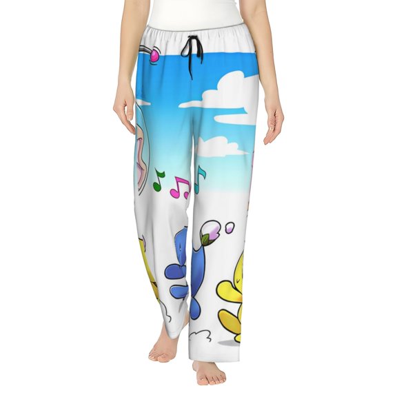 Sigee Pikmin (72) Print Women's Soft Pajama Pants - Breathable and Comfortable Lounge Sleep Bottoms with Elastic Waistband and Pockets-XX-Large