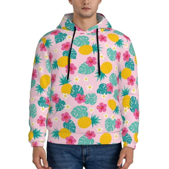 Sigee Pineapple And Leaves for Men's Pullover Hoodie Sweatshirts Adult Casual Long Sleeve Sweatshirts ,Sizes S-4XL-4X-Large