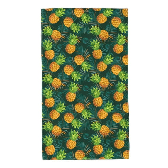 Sigee Pineapples with Palm Leaves Print Superfine Fiber Towel Soft, Absorbent, Essential for Home and Travel ,Bath Sheets Bathroom Hand Towel 27.5x16 inches