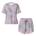 thumbnail image 1 of Sigee Pink Flamingo for Sleepwear Casual Pjs with Pockets Women's Pajamas Sets Shorts 2 Piece Short Sleeve Lounge Sets Small, 1 of 9