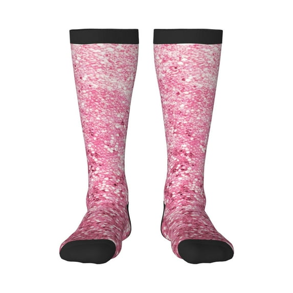Sigee Pink Glitter for Socks for Men Women Socks Stocking Compression Socks