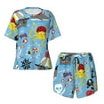 thumbnail image 1 of Sigee Pirate Marine Animals for Sleepwear Casual Pjs with Pockets Women's Pajamas Sets Shorts 2 Piece Short Sleeve Lounge Sets Small, 1 of 9