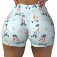 thumbnail image 1 of Sigee Poodle Playing Skateboard Print Women's High Waist Workout Shorts - Squat Proof, Tummy Control, Yoga and Gym Activewear-Small, 1 of 9
