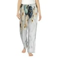 thumbnail image 1 of Sigee Pumpkin And White Marble Print Women's Soft Pajama Pants - Breathable and Comfortable Lounge Sleep Bottoms with Elastic Waistband and Pockets-Medium, 1 of 9