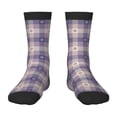 thumbnail image 1 of Sigee Purple Floral Gingham Check Plaid for Premium Children's Socks Unisex School Kids Boys Girls,Soft and Comfy Kids' Socks, 1 of 5