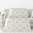 thumbnail image 1 of Sigee Purple Flower Rabbit for Flannel Blanket - Ultra-Soft, Warm and Cozy, Perfect for Couch, Bed, or Travel-40"x30", 1 of 6