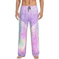 thumbnail image 1 of Sigee Purple Sparkling Butterfly print Men's Pajama Pants Lounge Sleep Bottoms with Elastic Waistband and Pockets-Large, 1 of 6
