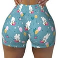 thumbnail image 1 of Sigee Rabbit And Balloon Print Women's High Waist Workout Shorts - Squat Proof, Tummy Control, Yoga and Gym Activewear-Medium, 1 of 9