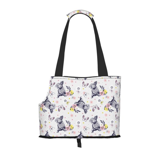 Sigee Rabbit And Butterfly for Pet Carrier Bag for Puppy with Pockets