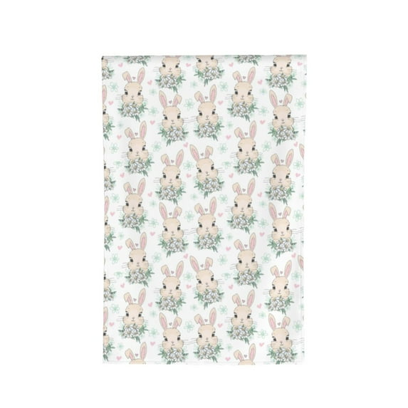 Sigee Rabbit And Flower Printed Flag12.5 * 18in Outdoor Yard Flags For Garden Decor