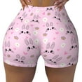 thumbnail image 1 of Sigee Rabbit Face Print Women's High Waist Workout Shorts - Squat Proof, Tummy Control, Yoga and Gym Activewear-Medium, 1 of 9