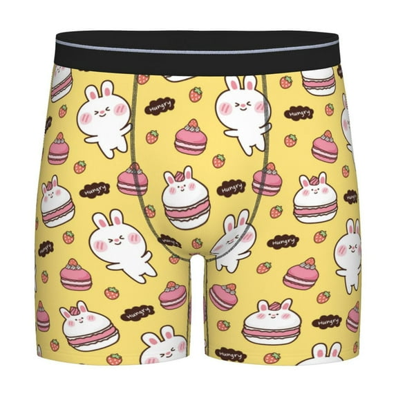 Sigee Rabbit Hunger for Men's Boxer Briefs,Moisture Wicking and Breathable Medium