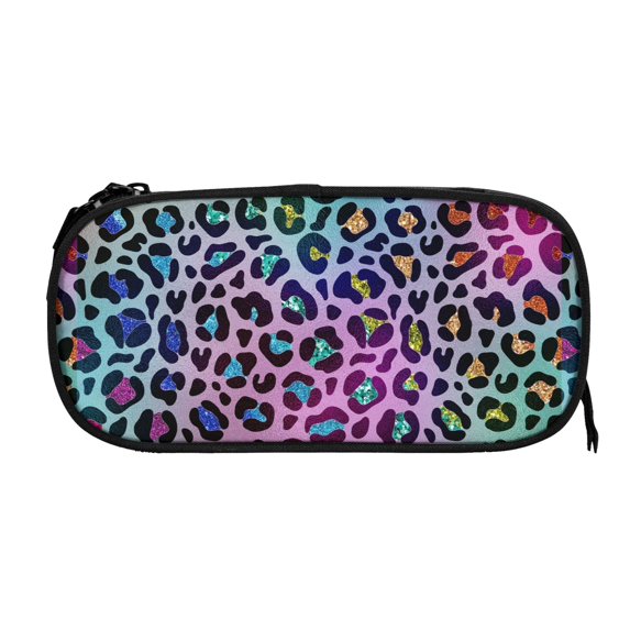 Sigee Rainbow Animal Skin for Portable Pencil Pouch with Zipper for Students, Artists, and Office Use