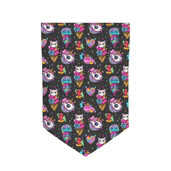 Sigee Rainbow Unicorn And Cat Icecream Printed Flag12.5 * 18in Outdoor Yard Flags For Garden Decor