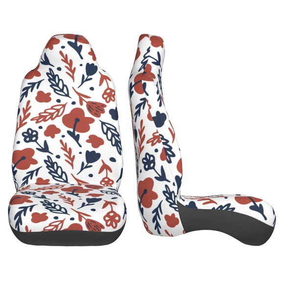 Sigee Red Blue Leaves for Universal Car Seat Covers, Premium Car Seat Protector Set for Cars, SUVs, Trucks
