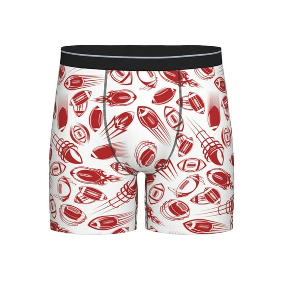 Sigee Red Football for Men's Boxer Briefs,Moisture Wicking and Breathable Medium