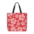 thumbnail image 1 of Sigee Red Hibiscus Flower Print Large Capacity Zippered Tote Bag - Durable, Stylish and Versatile for Everyday Use, 1 of 9