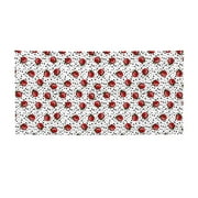 Sigee Red Ladybugs On Black Dotted for Large Happy Holiday Banner for Outdoor Indoor Home Wall Photo Background-Medium