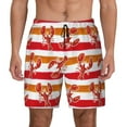 thumbnail image 1 of Sigee Red Lobster Print Mens Swim Trunks with Compression Liner Quick Dry Swim Stretch Beach Shorts with Pockets,S-3XL, 1 of 7