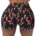 thumbnail image 1 of Sigee Red Mushrooms Print Women's High Waist Workout Shorts - Squat Proof, Tummy Control, Yoga and Gym Activewear-XX-Large, 1 of 9
