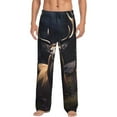 thumbnail image 1 of Sigee Regal Stag In Forest print Men's Pajama Pants Lounge Sleep Bottoms with Elastic Waistband and Pockets-Small, 1 of 6