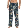 thumbnail image 1 of Sigee Retro Forest Animals print Men's Pajama Pants Lounge Sleep Bottoms with Elastic Waistband and Pockets-Small, 1 of 6