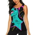 thumbnail image 1 of Sigee Rex Dinosaur With Sunglasses for Women's Workout Tank Top,Running Tank Tops,Sleeveless Gym ClothesSmall, 1 of 8