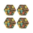 thumbnail image 1 of Sigee Robot and Monsters for Water-Resistant, Heat-Resistant, Non-Slip Leather Coasters Set, Ideal for Coffee Table, Office, Bar, Home Decor-Hexagon, 1 of 6