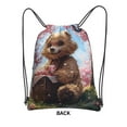 thumbnail image 1 of Sigee Romantic Floral Bear for Drawstring Zipper Backpack ,Waterproof, Durable, Lightweight Gym Bag for Sports, 1 of 5