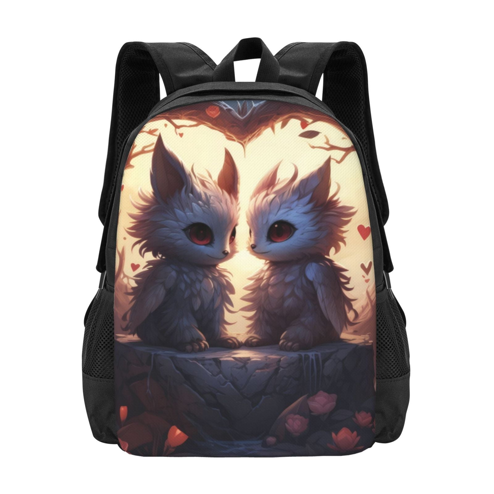 Jejeloiu Romantic Rose Drawstring Backpack - 13x15.7", Waterproof Polyester, For Gym & Travel - View #5