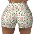 thumbnail image 1 of Sigee Rose Flowers Print Women's High Waist Workout Shorts - Squat Proof, Tummy Control, Yoga and Gym Activewear-XX-Large, 1 of 9