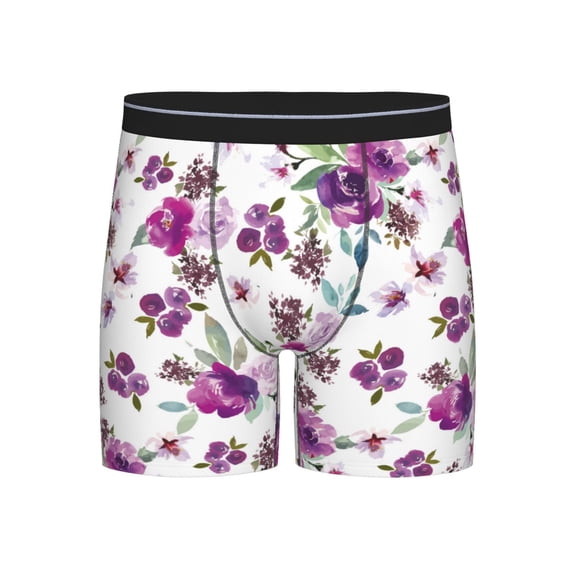 Sigee Rose Flowers for Men's Boxer Briefs,Moisture Wicking and Breathable Medium