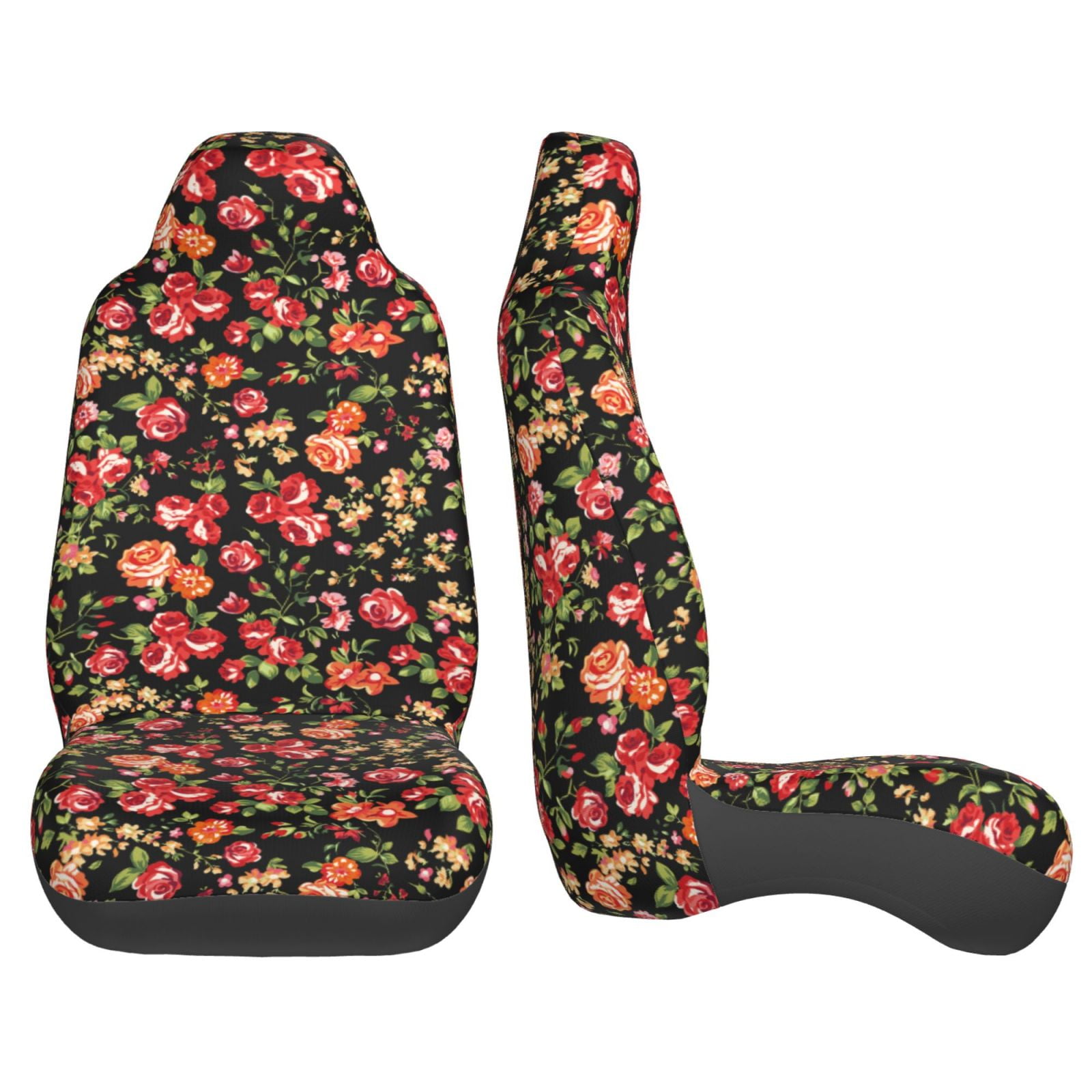 Sigee Rose Flowers for Universal Car Seat Covers, Premium Car Seat