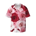 thumbnail image 1 of Sigee Rose Print Men's Shirts Casual Button Down Short Sleeve Summer Beach Shirt Hawaiian Vacation Shirts Tee Shirt-Small, 1 of 7