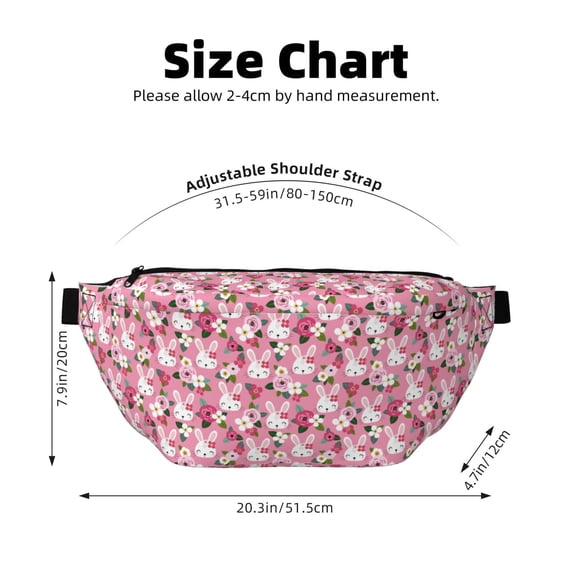 Sigee Rose Rabbit for Multi-functional Belt Bag for Men and Women With Adjustable Strap For Travel Running Hiking