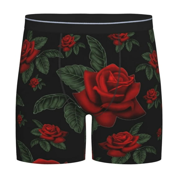 Sigee Roses for Men's Boxer Briefs,Moisture Wicking and Breathable Medium