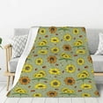 thumbnail image 1 of Sigee Sage Green With Sunflowers for Flannel Blanket - Ultra-Soft, Warm and Cozy, Perfect for Couch, Bed, or Travel-60"x50", 1 of 6