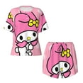 thumbnail image 1 of Sigee Sanrio Ca for Sleepwear Casual Pjs with Pockets Women's Pajamas Sets Shorts 2 Piece Short Sleeve Lounge Sets Large, 1 of 7
