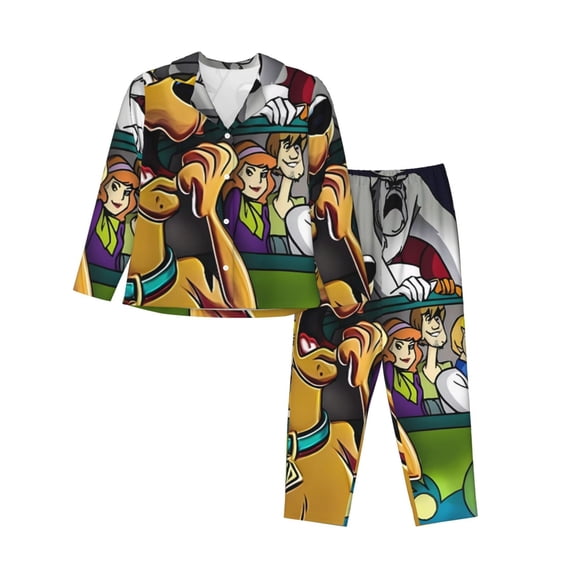 Sigee Scooby-Doo Cf for Women's Pajama Sets Long-Sleeved Pjs Sets for Women 2 piece Sleepwear X-Large
