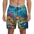 thumbnail image 1 of Sigee Sea World Print Mens Swim Trunks with Compression Liner Quick Dry Swim Stretch Beach Shorts with Pockets,S-3XL, 1 of 7