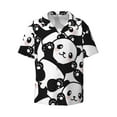 thumbnail image 1 of Sigee Seamless Pattern Cute Panda Print Men's Shirts Casual Button Down Short Sleeve Summer Beach Shirt Hawaiian Vacation Shirts Tee Shirt-Large, 1 of 7